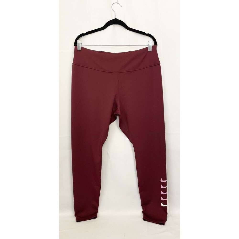 Nike Athletic Pants Size XL X Large Capri Ankle Leggings Maroon Gym Running